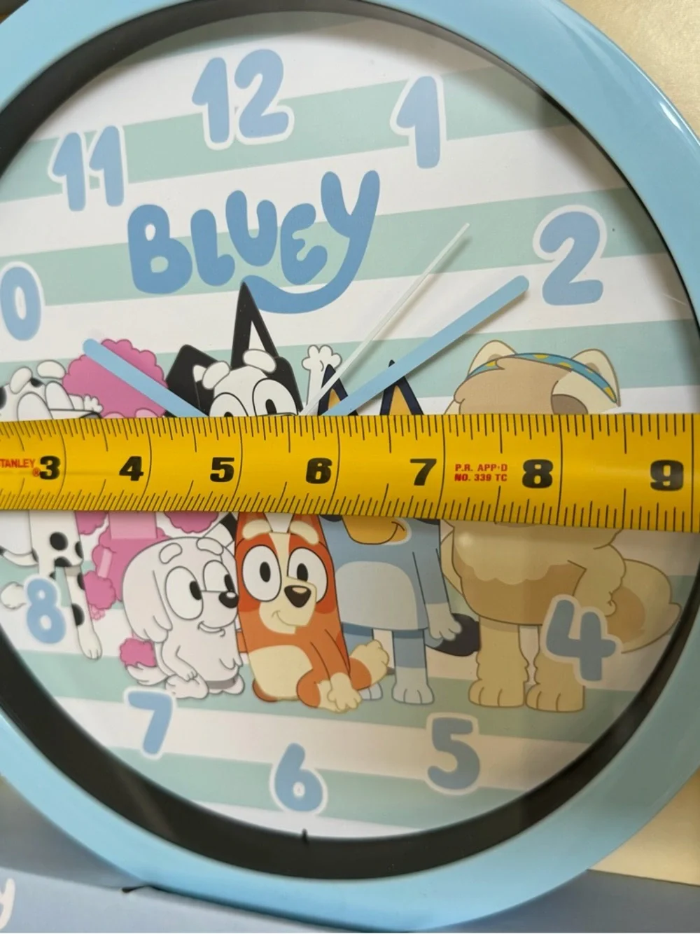 Bluey Wall Clock NEW Kids Bedroom Decor Cartoon Character Clock Nursery Playroom